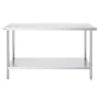 Stainless Steel Prep Table, 24 x 60 x 34 Inch, Heavy Duty Metal Worktable with 3 Adjustable Height Levels, Commercial Workstatio
