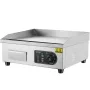 Commercial Electric Griddle, 2800W Countertop Flat Top Grill, 122℉-572 ℉ Adjustable Temp, 17.72 x 11.81 x 0.39in Stainless Steel