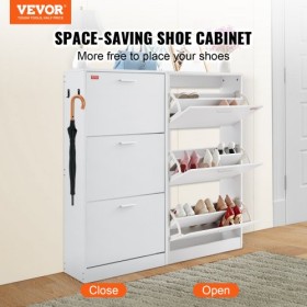 Shoe Cabinet with 3 Flip Drawers Shoe Storage Cabinet for Entryway