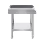 Stainless Steel Work Table, 24 x 24 x 26 Inch Commercial Food Prep Worktable, 3-Sided Backsplash Heavy Duty Prep Worktable, Meta