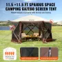 Pop Up Gazebo Tent, Pop-Up Screen Tent 6 Sided Canopy Sun Shelter with 6 Removable Privacy Wind Cloths & Mesh Windows, 11.5x11.5