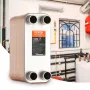 Heat Exchanger, 5"x 12" 80 Plates Brazed Plate Heat Exchanger, Copper/316L Stainless Steel Water To Water Heat Exchanger For Flo