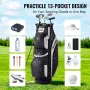 Golf Cart Bag with 14 Way Organizer Divider Top, 36” 13 Pockets Premium Cart Bag, Durable Golf Bags with Handles & Dust Cover & 