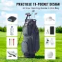 Golf Cart Bag with 14 Way Organizer Divider Top, 36” 11 Pockets Premium Nylon Cart Bag, Durable Golf Bags with Handles & Dust Co