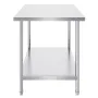 Stainless Steel Prep Table, 30 x 48 x 34 Inch, Heavy Duty Metal Worktable with 3 Adjustable Height Levels, Commercial Workstatio