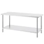 Stainless Steel Prep Table, 30 x 72 x 34 Inch, Heavy Duty Metal Worktable with 3 Adjustable Height Levels, Commercial Workstatio