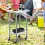 Stainless Steel Work Table 24 x 18 x 38 Inch, with 4 Wheels, 3 Adjustable Height Levels, Heavy Duty Food Prep Worktable for Comm