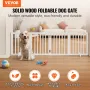 Free Standing Dog Gate, 24" H x 80.3" W Freestanding Pet Gate, 4 Panels Foldable Dog Gate for Wide and Narrow Passageways, Expan