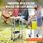 Stainless Steel Work Table 24 x 12 x 38 Inch, with 4 Wheels, 3 Adjustable Height Levels, Heavy Duty Food Prep Worktable for Comm
