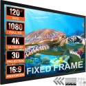120Inch Projection Screen 16:9 4K HDTV Movie Screen Fixed Frame 3D Projector Screen for 4K HDTV Movie Theater Outdoor