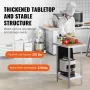 Stainless Steel Prep Table, 24 x 18 x 34 Inch, Heavy Duty Metal Worktable with 3 Adjustable Height Levels, Commercial Workstatio