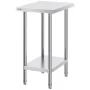 Stainless Steel Prep Table, 24 x 18 x 34 Inch, Heavy Duty Metal Worktable with 3 Adjustable Height Levels, Commercial Workstatio