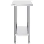 Stainless Steel Prep Table, 24 x 18 x 34 Inch, Heavy Duty Metal Worktable with 3 Adjustable Height Levels, Commercial Workstatio