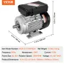 0.75KW Electric Motor 2850RPM AC 220~240V 5.15A 1-Phase 19mm Keyed Shaft