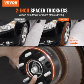 2 "6" X5.3 "Hjulafstandshjuladaptere 6 lug smedt afstand 4 stk. Sort