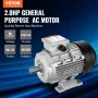 1.5KW Electric Motor 3000 rpm, AC 230V/400V 9.5A/3.5A, 90L, B3 Frame, Air Compressor Motor 3-Phase, 24mm Keyed Shaft, CW/CCW Rot