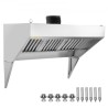 Commercial Exhaust Hood, 6FT Food Truck Hood Exhaust, 201 Stainless Steel Concession Trailer Hood with 3 Detachable U-shaped