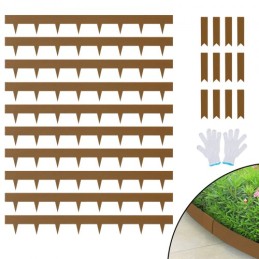 Steel Landscape Edging, 10-pack Steel Garden Edging Borders, 39.6" L x 2" H Strips, Hammer-in Edging Border, Bendable Metal