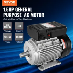 1.1KW Electric Motor 2800RPM AC 220~240V 7.1A 1-Phase 24mm Keyed Shaft