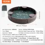 Sandbox with Cover, 47.2 x 9.1 in Round Sand Box, HDPE Sand Pit with 3 Corner Seating and Bottom Liner, Kids Sandbox for Outdoor
