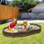 Sandkasse med dæk oval sandkasse HDPE Sand Pit udendørs