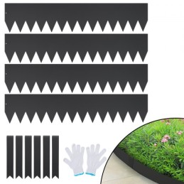 Steel Landscape Edging, 4-pack Steel Garden Edging Borders, 40" L x 8" H Strips, Hammer-in Edging Border with 6 Clips, Bendable