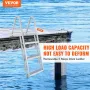 Dock Ladder, Removable 3 Steps, 350 lbs Load Capacity, Aluminum Alloy Pontoon Boat Ladder with 4'' Wide Step & Anti-Slip Design 