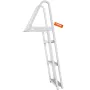 Dock Ladder, Removable 3 Steps, 350 lbs Load Capacity, Aluminum Alloy Pontoon Boat Ladder with 4'' Wide Step & Anti-Slip Design 
