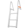 Dock Ladder, Removable 3 Steps, 350 lbs Load Capacity, Aluminum Alloy Pontoon Boat Ladder with 4'' Wide Step & Anti-Slip Design 