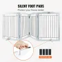 Free Standing Dog Gate, 32" H x 96.5" W Freestanding Pet Gate, 4 Panels Foldable Dog Gate for Wide and Narrow Passageways, Expan