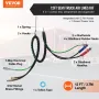 15FT Semi Truck Air Lines Kit with 2PCS Glad Hands, 3-in-1 Air Hoses & 7 Way ABS Electric Power Line, with 2PCS Gladhand Handles