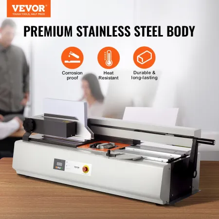 Thermal Binding Machine, 400 Sheets Capacity Hot Glue Binding Machine, Thermal Book Binder 40mm Binding Thickness A3(Short Edge)
