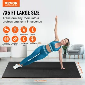 Øvelse Mat Non Slip Yoga Mat Gym Fitness Pilate Træning Mat (7x5ft)