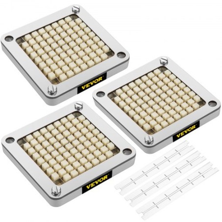 French Fry Cutter Chopper Replacement Blade & Push Block 3/8-tommer 3 stykker