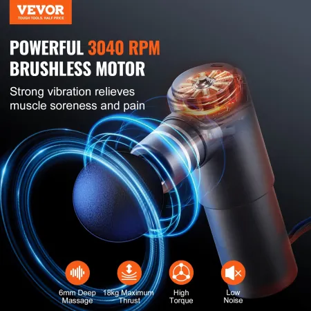 Massage Gun Deep Tissue, Percussion Mini Muscle Massage Gun for Athletes - with 4 Speed Levels & 4 Massage Heads, 12V 2500mAh Ba