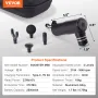 Massage Gun Deep Tissue, Percussion Mini Muscle Massage Gun for Athletes - with 4 Speed Levels & 4 Massage Heads, 12V 2500mAh Ba