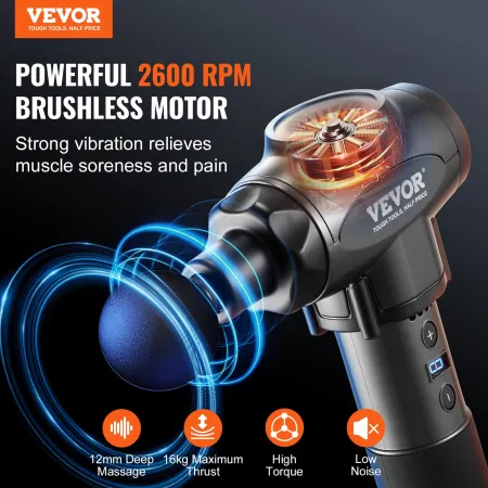 Massagepistol Deep Tissue Percussion Muscle Massager med 9