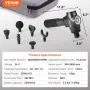 Massage Gun Deep Tissue with 9 Speed Levels & 6 Massage Heads, 24V 2500mAh Batteries, Percussion Muscle Massager for Athletes, H