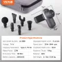 Mini Massage Gun, Percussion Muscle Massage Gun for Athletes - with 5 Speed Levels & 6 Massage Heads, 7.4V 2500mAh Batteries, Ha