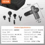 Massagepistol Deep Tissue Percussion Muscle Massager med 8