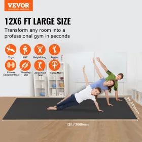 Øvelse Mat Non Slip Yoga Mat Gym Fitness Pilate Træning Mat (12x6ft)
