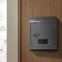 Through The Door Key Drop Box Mailbox with Combination Lock Dark Gray