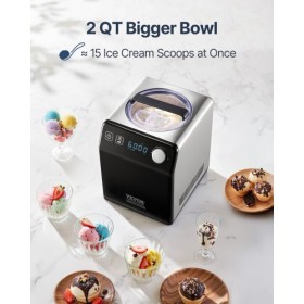 2 kvart automatisk ismaskine elektrisk yoghurt gelato gør sort