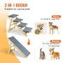 Wood Pet Stairs/Pet Steps, 2-in-1 Foldable Wooden Dog Stair for Beds, Sofa and Cars, Dog Stairs & Ramp with 4 Steps for Small Me