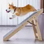 Wood Pet Stairs/Pet Steps, 2-in-1 Foldable Wooden Dog Stair for Beds, Sofa and Cars, Dog Stairs & Ramp with 4 Steps for Small Me