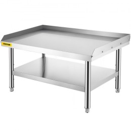 Stainless Steel Equipment Grill Stand, 48 x 30 x 24 Inches Stainless Table, Grill Stand Table with Adjustable Storage