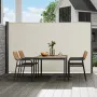 Cremehvid udtrækkelig terrasseskærm 71 tommer i højden