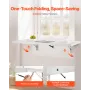 Wall Mounted Folding Table, 39.4 x 19.7 inches Wall Mount Table, Floating Desk with Iron Bracket, Fold Down Desk for Small Space