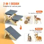 Wooden Pet Stairs/Pet Step with 2 Steps 2-in-1 Foldable Dog Stair 50 kg