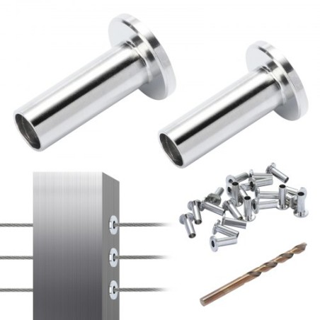 121 Pack T316 Stainless Steel Protector Sleeves for 4mm 4.8mm Wire Rope Cable Railing, DIY Balustrade T316 Marine Grade, Come